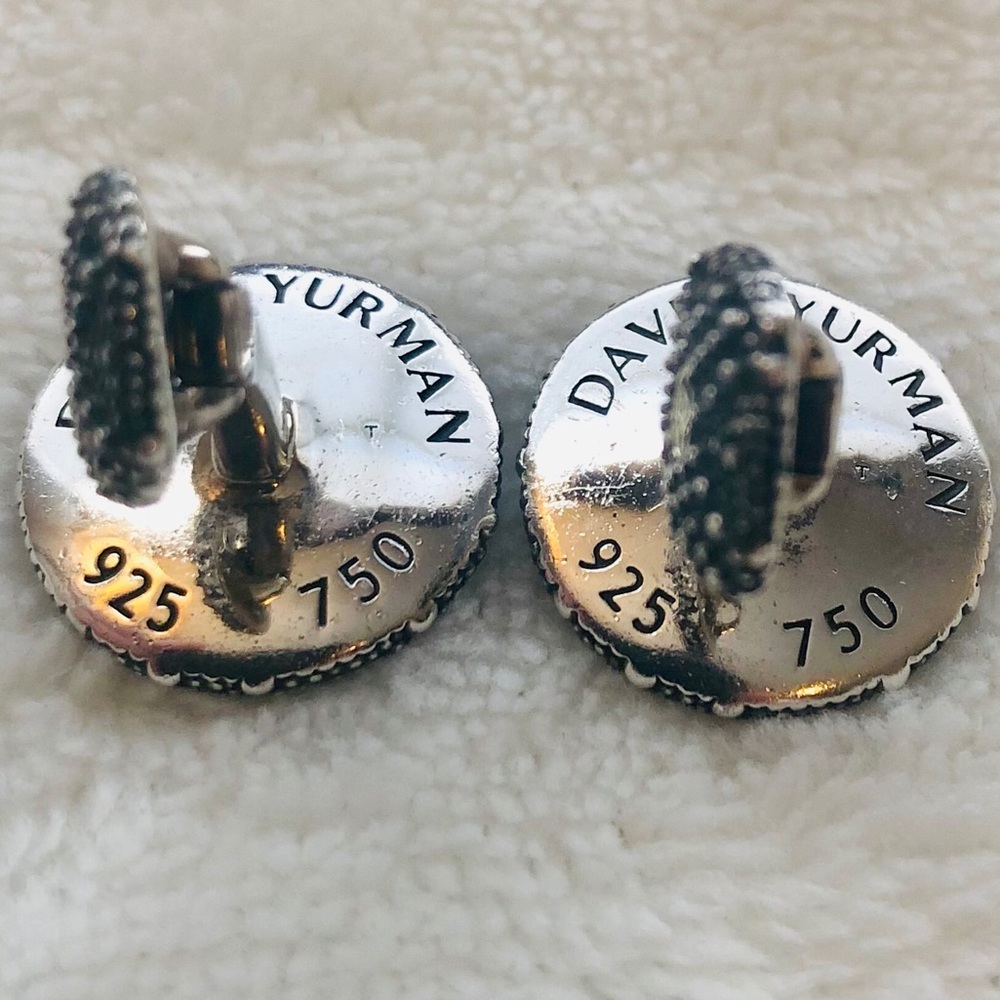 David Yurman Sea Urchin Cufflinks w/Blue Sapphire RARE - Picture 11 of 14